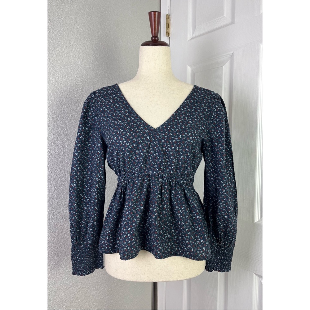 MADEWELL Tie-Back Peplum Top in Campden Daisies - Picture 5 of 9